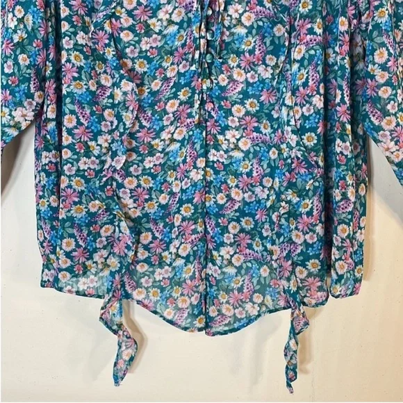 CITY CHIC Lidia Ruffle Disty Swirl Print Top. 20. NWT. - Picture 7 of 15